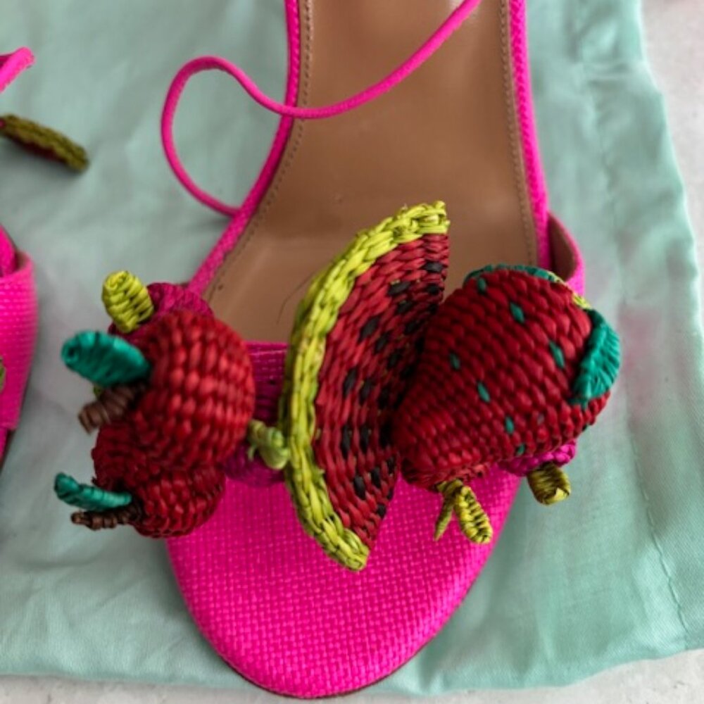 AQUAZZURA STRAWBERRY PUNCH HEELS - Picture 2 of 3